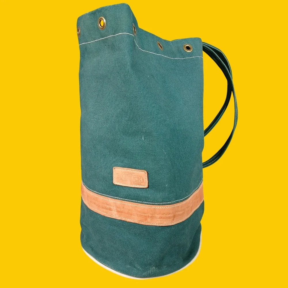 Dennis Kyte Starbuck Duffle Bag Green Canvas Nautical Travel 1980s Vintage